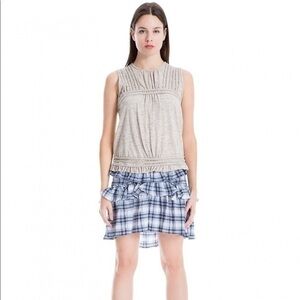 New Women’s Max Studio Tiered Plaid A-Line Skirt